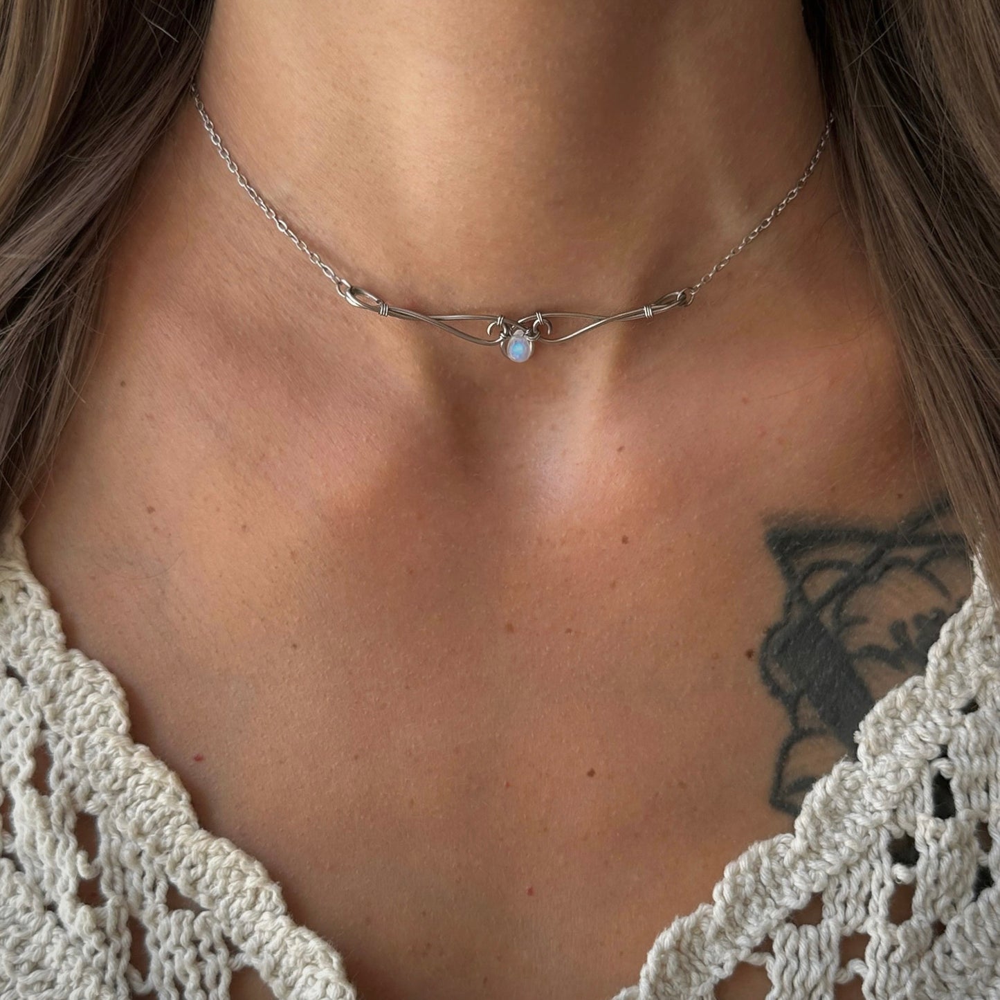 Rainbow Moonstone Necklace