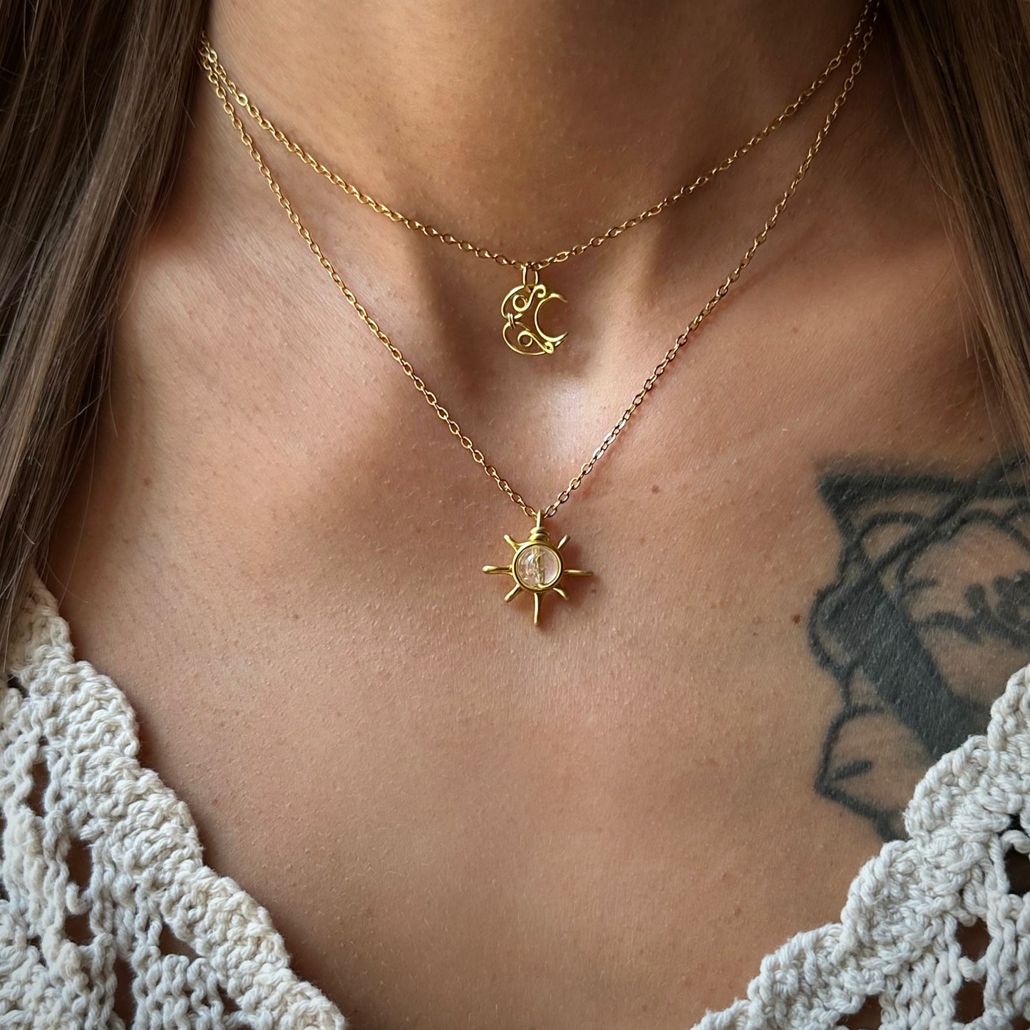 Sun and Moon Necklaces