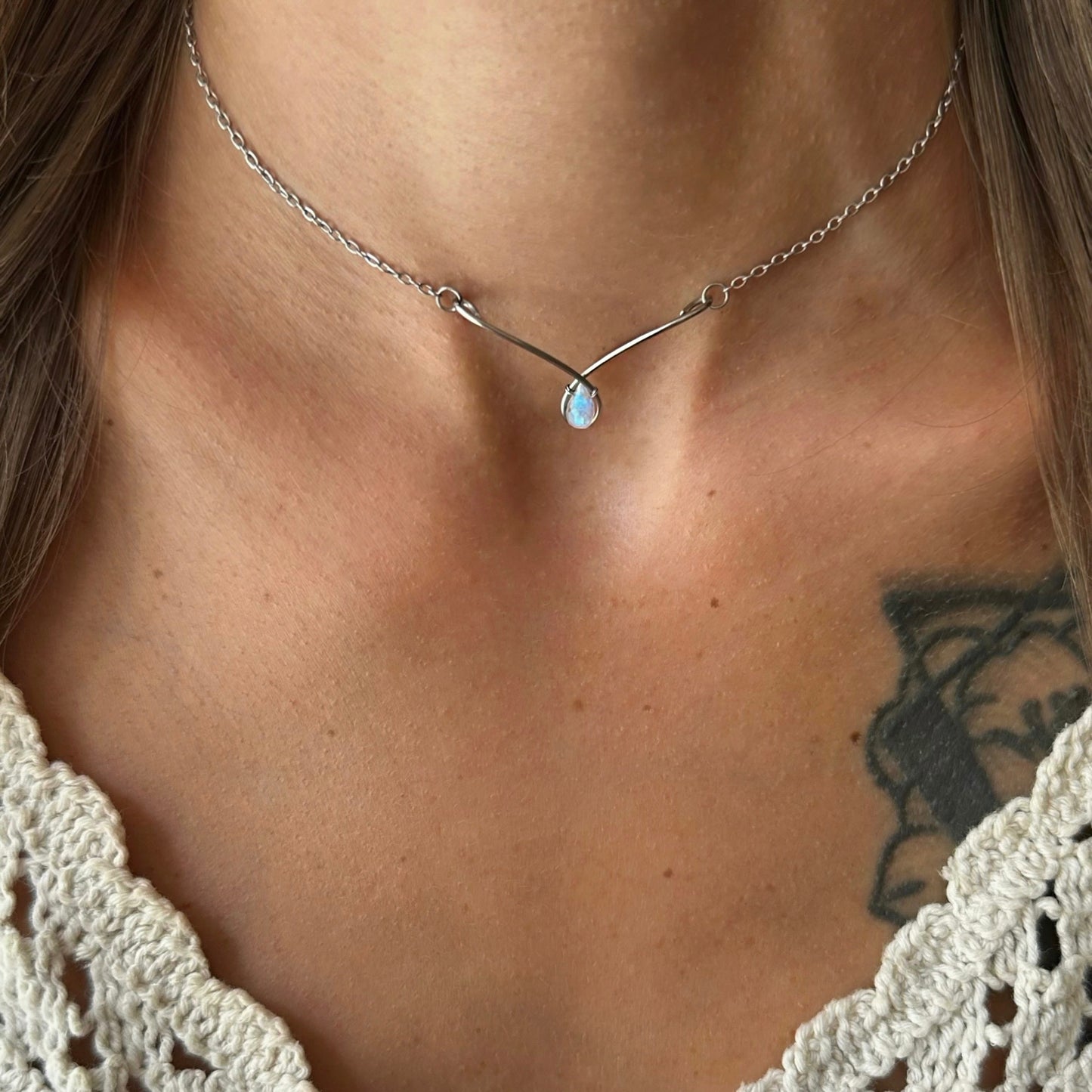 Rainbow Moonstone Necklace