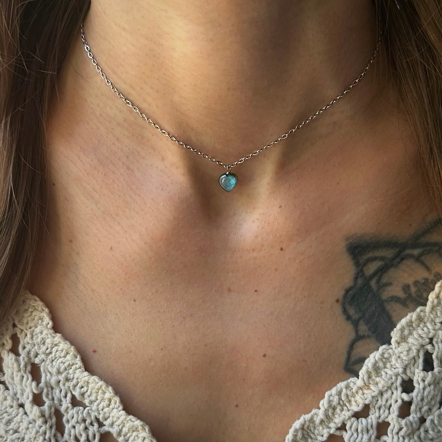 Labradorite Heart