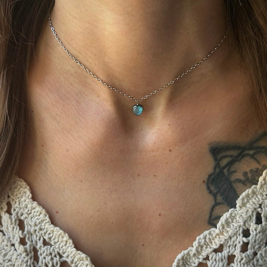 Labradorite Heart
