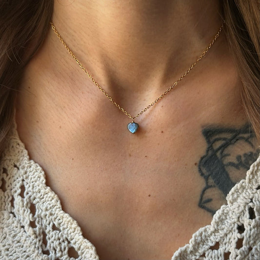 Labradorite Heart