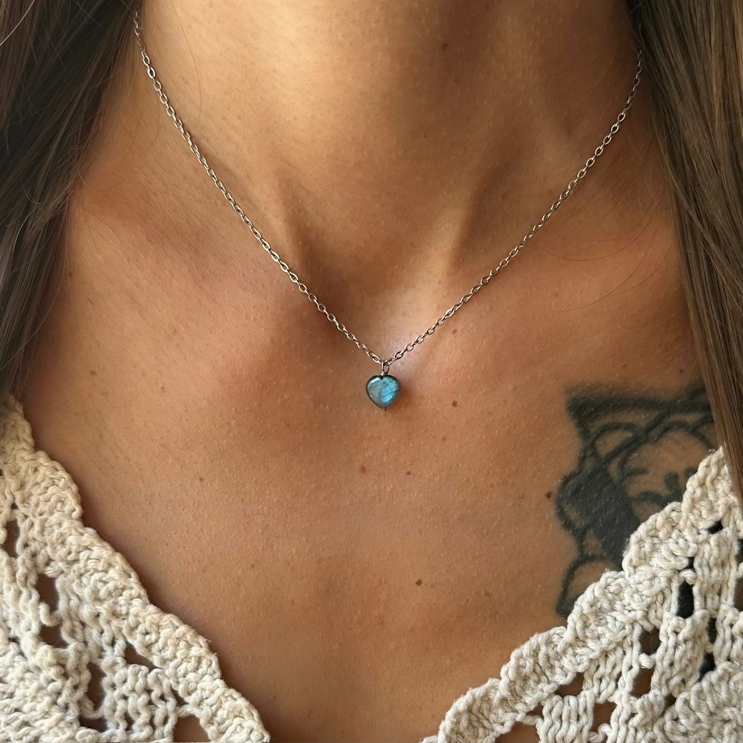 Labradorite Heart