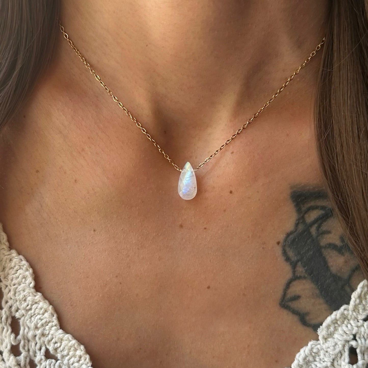 Rainbow Moonstone Necklace